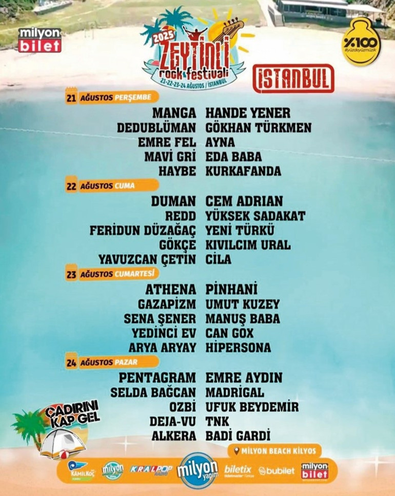 Zeytinli Rock Festivali, bu yıl İstanbulda