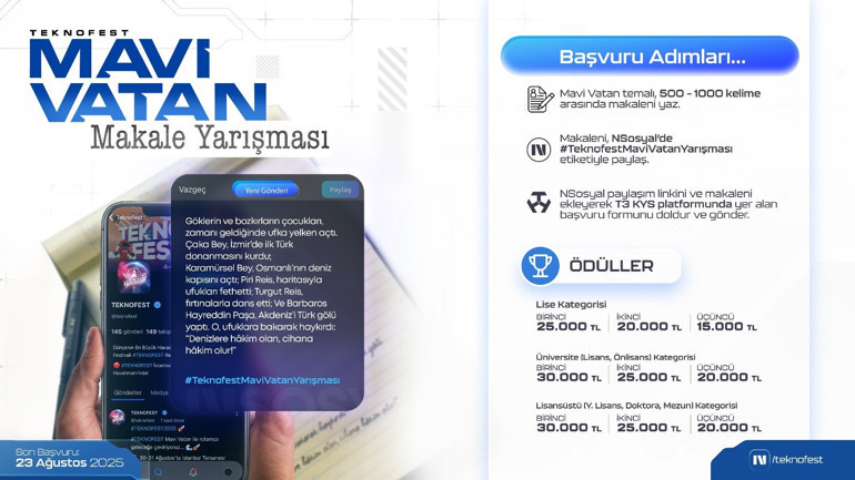 Teknofestte Mavi Vatan makale ve resim yarışması