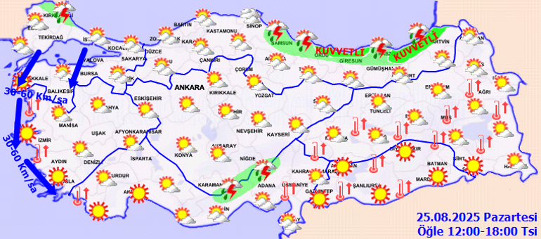 Meteorolojiden kuvvetli yağış ve kuvvetli rüzgar uyarısı