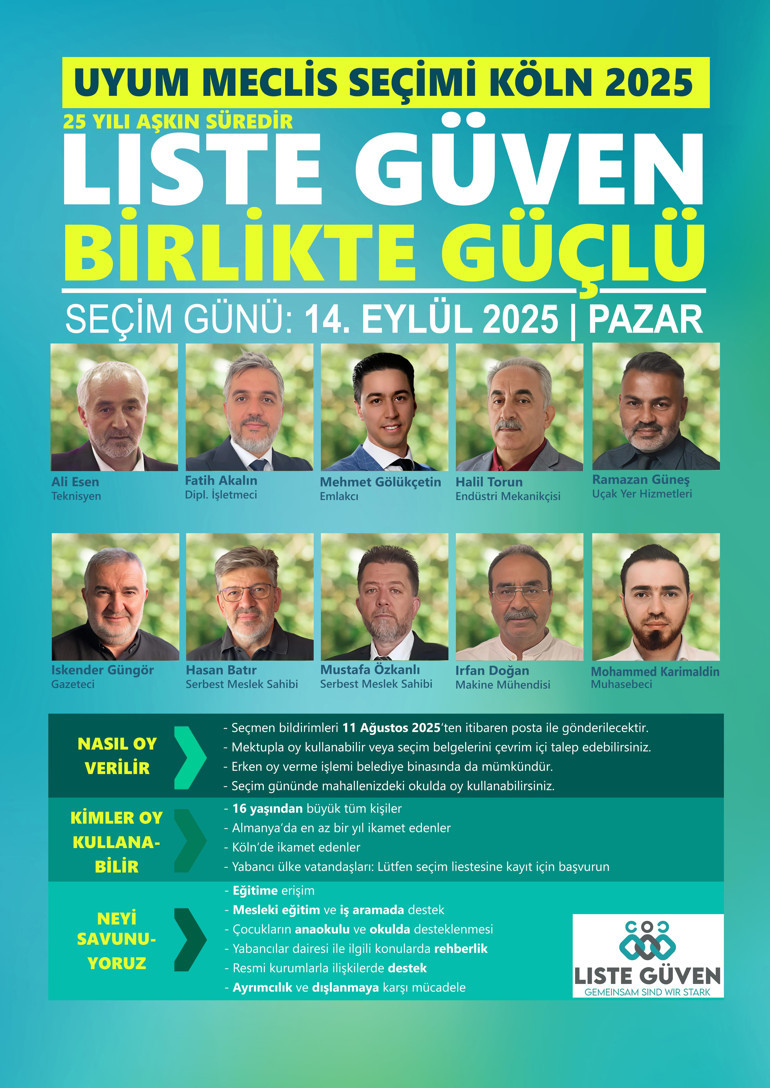 Köln Uyum Meclisinde “Liste Güven” 30 yılında