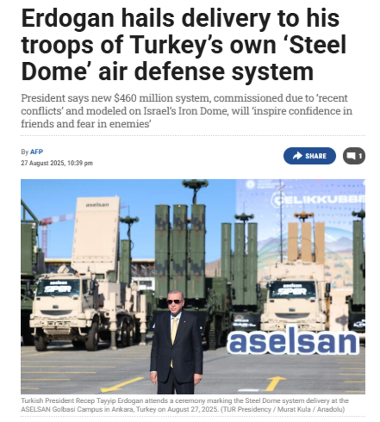 Dünya basını Türkiyenin Çelik Kubbe sistemini manşetlerine taşıdı: Savunmada dönüm noktası