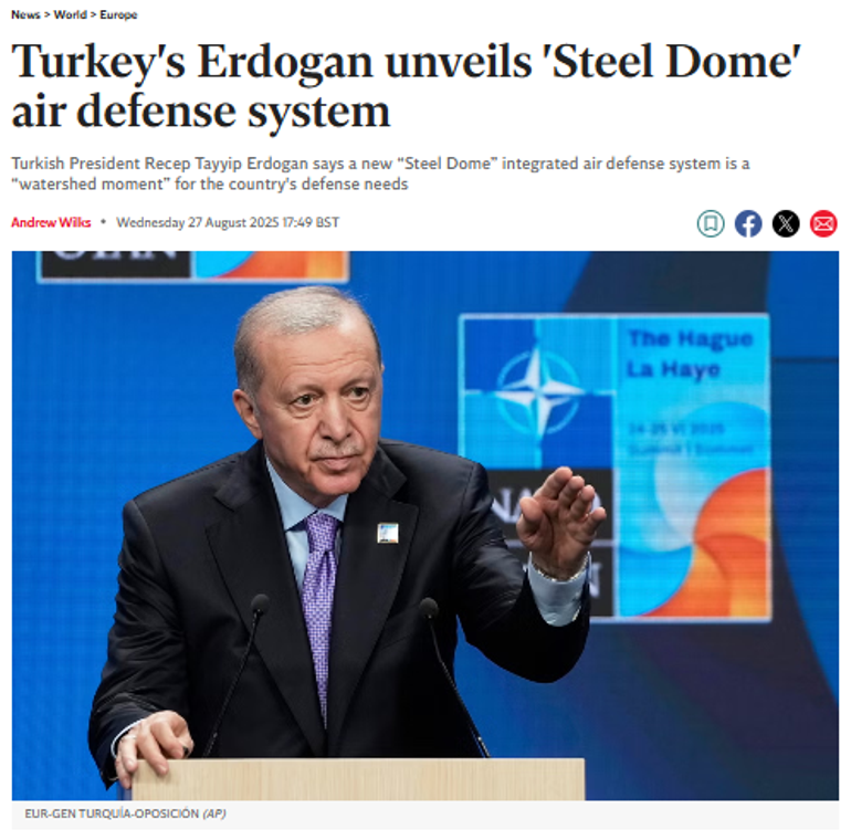 Dünya basını Türkiyenin Çelik Kubbe sistemini manşetlerine taşıdı: Savunmada dönüm noktası