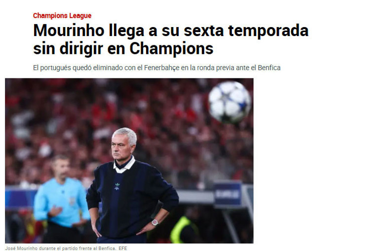 Benfica-Fenerbahçe maçı sonrası Mourinho gerçeğini yazdılar ‘2000 gün geçti’