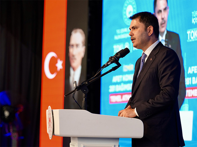 İzmirde afet konutları yükseliyor Bakan Kurum: Yanan her evin yerine yenisini yapacağız