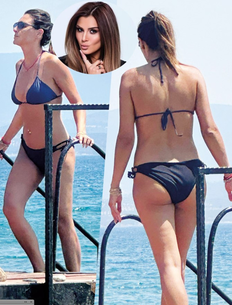 Denizde sohbet Öykü Karayel oğlu Roman ile tatilde...