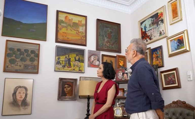 Sanat eseri dolu bir yuva... Usta oyuncu evinin kapılarını açtı