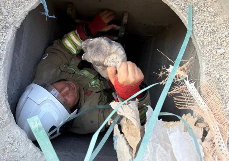 Antakya’da yürekleri ısıtan anlar: Bir an olsun başından ayrılmadı