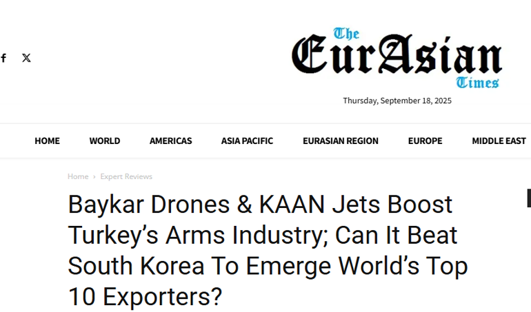 Savunma ihracatında hedef ilk 10: Türkiyenin tek rakibi kaldı Dünya basınından dikkat çeken analiz: Geride bırakabilir