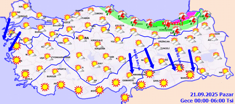 Son dakika hava durumu tahminleri il il | Bugün (21 Eylül) hava nasıl olacak, pazar günü yağmur var mı Meteorolojiden 4 ile yağış uyarısı