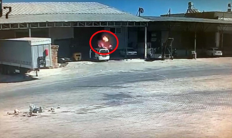 Demre toptancı halinde patlama anı