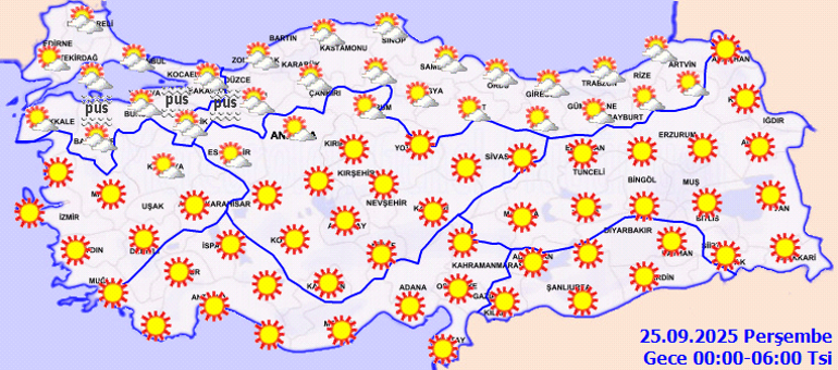 Hava durumu tahminleri il il | Bugün (25 Eylül) hava nasıl olacak, yağmur yağacak mı Meteorolojiden 6 ile son dakika hava durumu uyarısı
