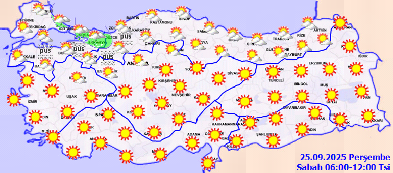 Hava durumu tahminleri il il | Bugün (25 Eylül) hava nasıl olacak, yağmur yağacak mı Meteorolojiden 6 ile son dakika hava durumu uyarısı