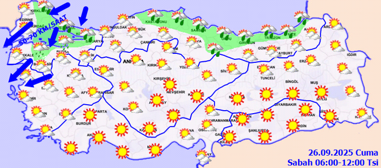 SON DAKİKA SAĞANAK YAĞIŞ UYARISI Meteoroloji hava durumu tahminleri il il yayınlandı... Bugün (26 Eylül Cuma) hava nasıl olacak, İstanbulda yağmur var mı 12 ilde kuvvetli olacak