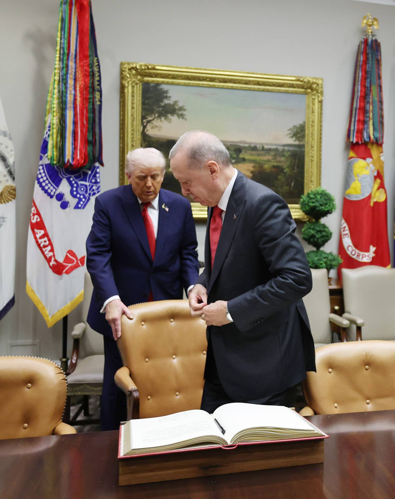 Beyaz Saray'da Erdoğan ve Trump'ın görüşmesinden kare