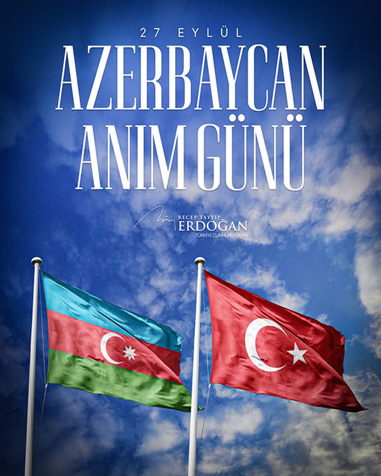 Cumhurbaşkanı Erdoğan Azerbaycan Anım Günü paylaşımı