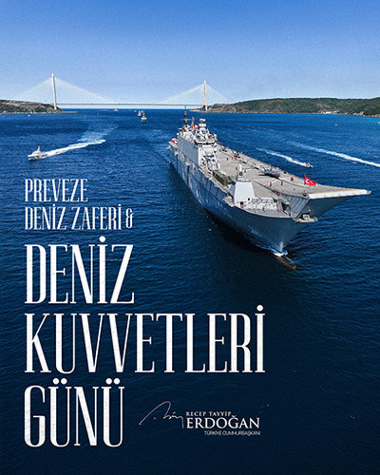 Erdoğan, Preveze Deniz Zaferinin yıl dönümünü ve Deniz Kuvvetleri Gününü kutluyor