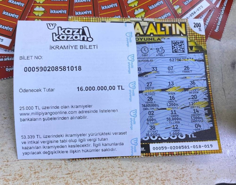 Piyango kazancı sevinci