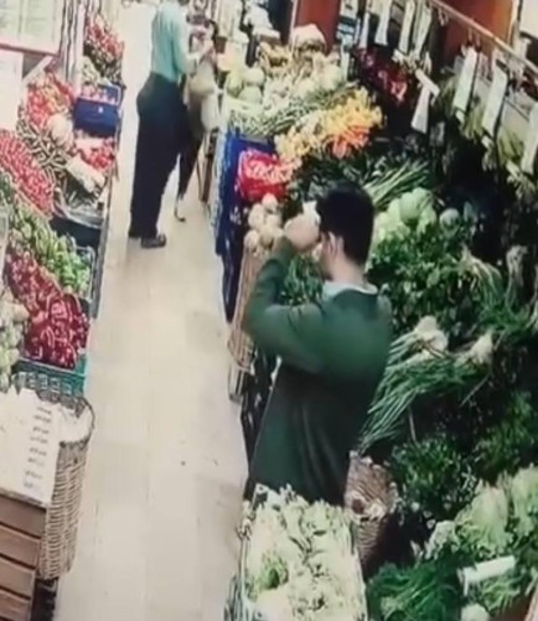 Market güvenlik kamerası görüntüsü