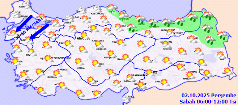 Bugün (2 Ekim) hava nasıl olacak İstanbulda yağmur yağacak mı Meteorolojiden 7 ile son dakika uyarı İşte il il hava durumu tahminleri