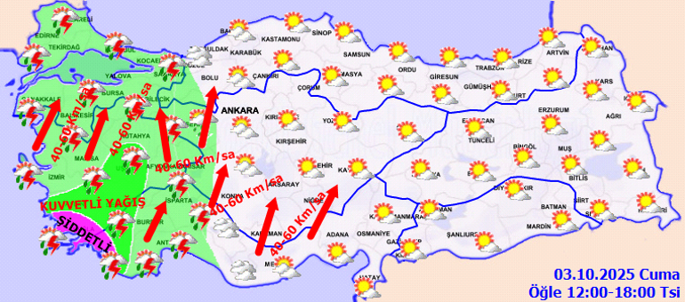 SON DAKİKA BU İLLER İÇİN SAĞANAK UYARISI Meteoroloji hava durumu tahminleri il il yayınlandı: Bugün (3 Ekim Cuma) hava nasıl olacak, İstanbulda yağmur var mı, nerelere yağacak Kuvvetli olacak