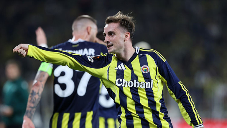 Kerem Aktürkoğlu'nun gol sevincinden görüntü