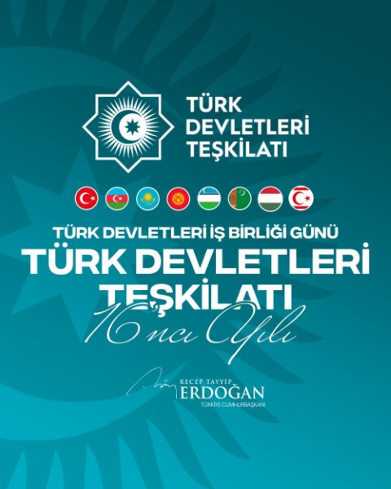 Türk Devletleri İş Birliği Günü için yayımlanan mesaj