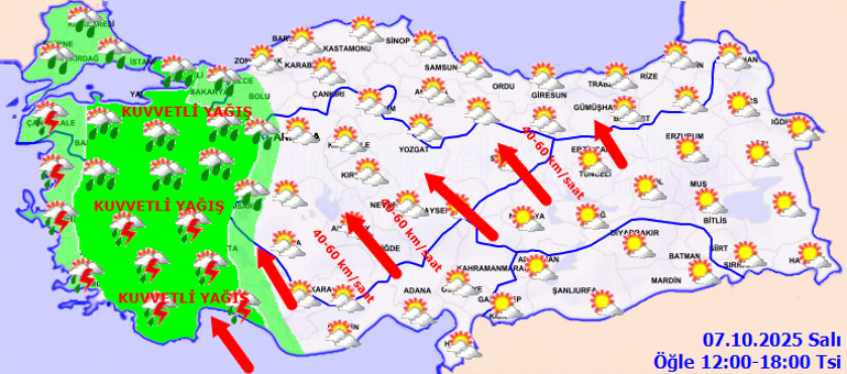 HAVA DURUMU TAHMİNLERİ İL İL | Bugün (7 Ekim) hava nasıl olacak, İstanbulda yağmur var mı Meteorolojiden İstanbul ve birçok ile son dakika uyarısı Kuvvetli olacak