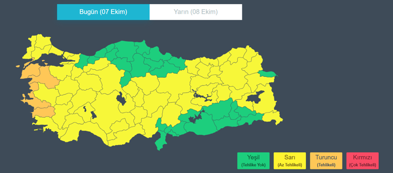 Son dakika... Dikkat 55 kentte turuncu ve sarı alarm... Meteorolojiden kuvvetli yağış ve fırtına uyarısı