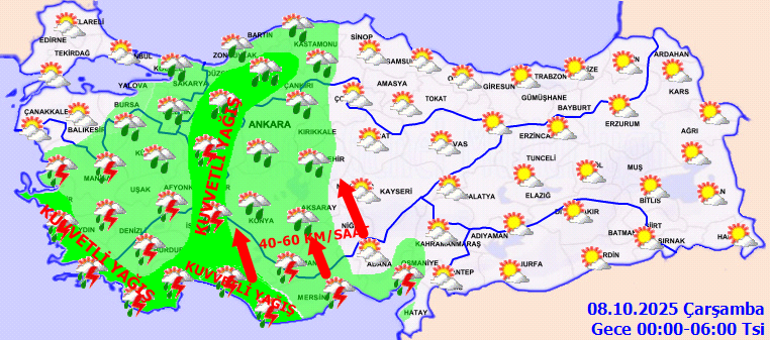 Bugün (8 Ekim) hava nasıl olacak, İstanbulda yağmur var mı 8 Ekim 2025 Çarşamba il il hava durumu tahminleri yayınlandı Meteorolojiden İstanbul, Ankara, İzmir ve birçok ile son dakika uyarısı