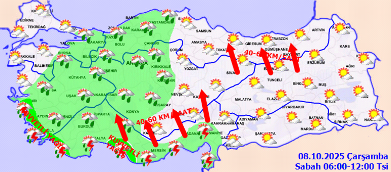 Bugün (8 Ekim) hava nasıl olacak, İstanbulda yağmur var mı 8 Ekim 2025 Çarşamba il il hava durumu tahminleri yayınlandı Meteorolojiden İstanbul, Ankara, İzmir ve birçok ile son dakika uyarısı