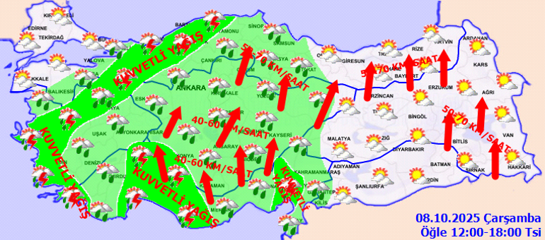 Bugün (8 Ekim) hava nasıl olacak, İstanbulda yağmur var mı 8 Ekim 2025 Çarşamba il il hava durumu tahminleri yayınlandı Meteorolojiden İstanbul, Ankara, İzmir ve birçok ile son dakika uyarısı