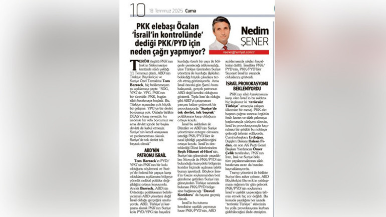 PKK elebaşı Öcalan, Siyonist İsrail uşağı SDG/PYD-YPG terör örgütüne neden çağrı yapmıyor