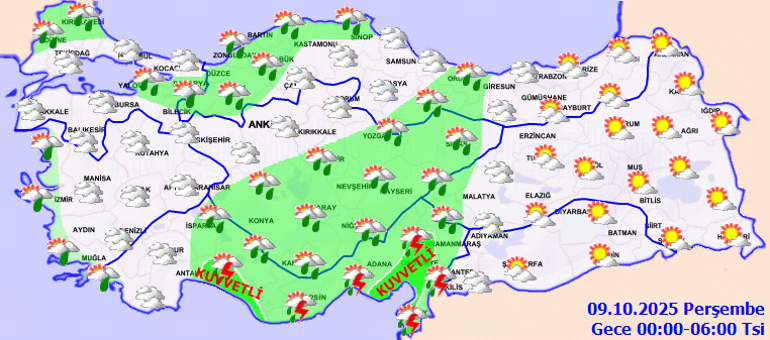 Son dakika hava durumu tahminleri il il | Bugün (9 Ekim) hava nasıl olacak, İstanbulda yağmur var mı Meteorolojiden 7 ile kuvvetli yağış uyarısı