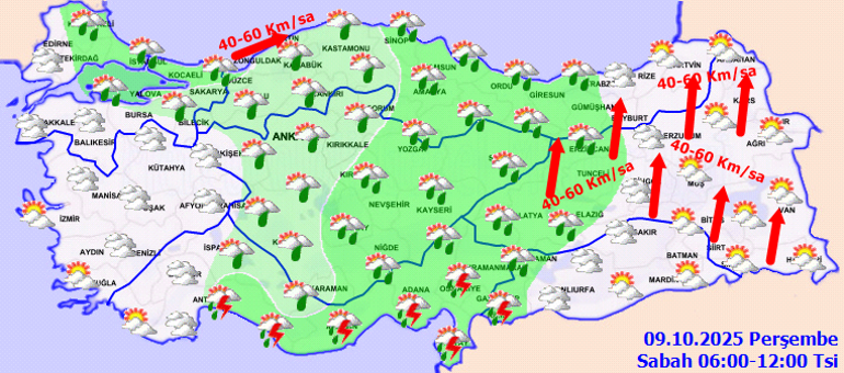 Son dakika hava durumu tahminleri il il | Bugün (9 Ekim) hava nasıl olacak, İstanbulda yağmur var mı Meteorolojiden 7 ile kuvvetli yağış uyarısı