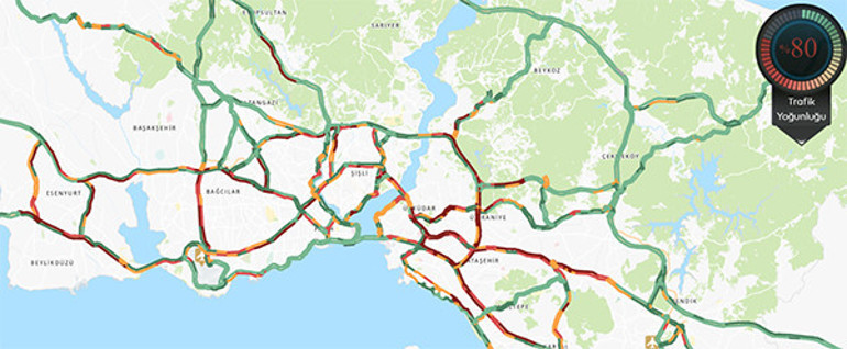 İstanbul'da yoğun trafik