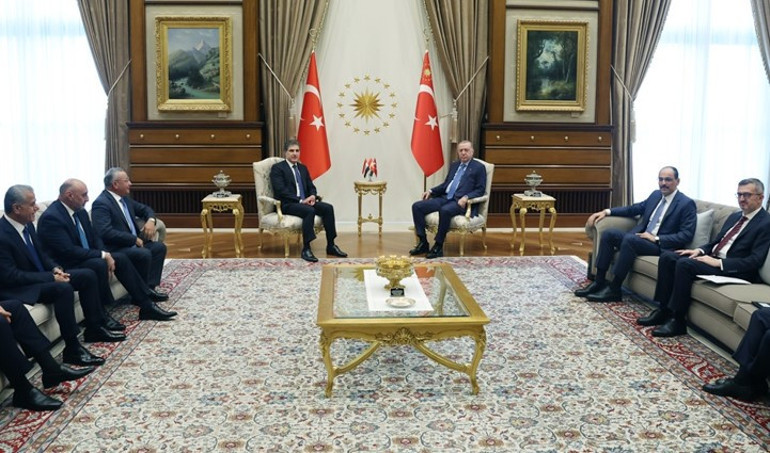 Cumhurbaşkanı Erdoğan IKBY Başbakanı Nerçirvan Barzaniyi kabul etti