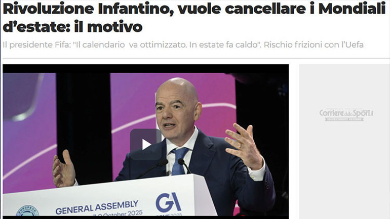 Dünya Kupası’nda ‘mevsimler’ değişiyor FIFA Başkanı Infantinodan tarihi çıkış