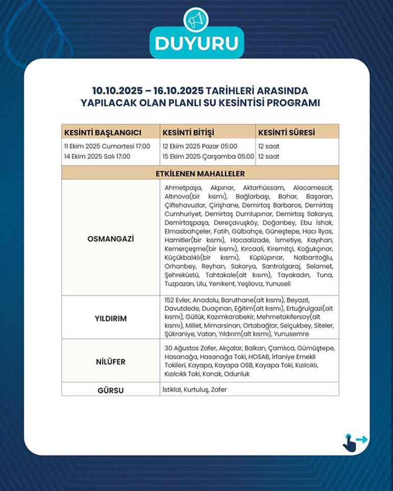 Su kesintileri 6 gün daha uzatıldı BUSKİ duyurdu: İşte suların kesileceği ilçe ve mahalleler