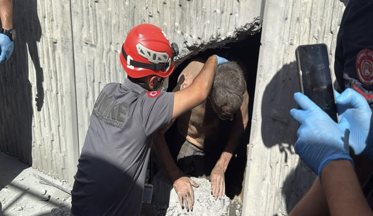 Tünelde mahsur kalan kişinin bulunduğu alanın görüntüsü