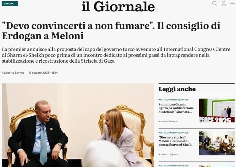 Dünya basınının dikkatini çekti: Cumhurbaşkanı Erdoğandan Meloni’ye esprili uyarı... 13 yıl önce bırakmıştı