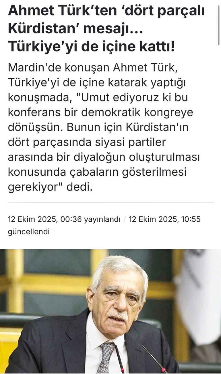 Fırsatçı Ahmet Ağa’nın bölücülük hayali