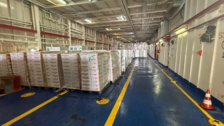 Türkiyenin Gazzeye umut taşıyan 17. İyilik Gemisi, El-Ariş Limanına ulaştı