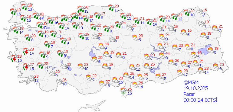 HAVA DURUMU TAHMİNLERİ İL İL 18-19 EKİM 2025 | Bugün hava nasıl olacak Hafta sonu yağmur var mı Meteoroloji duyurdu: Sıcaklıklar artıyor