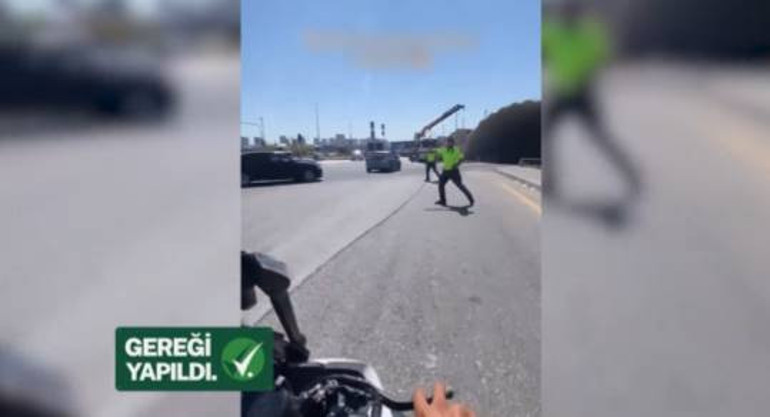 Trafik kontrolü sırasında dur ihtarı