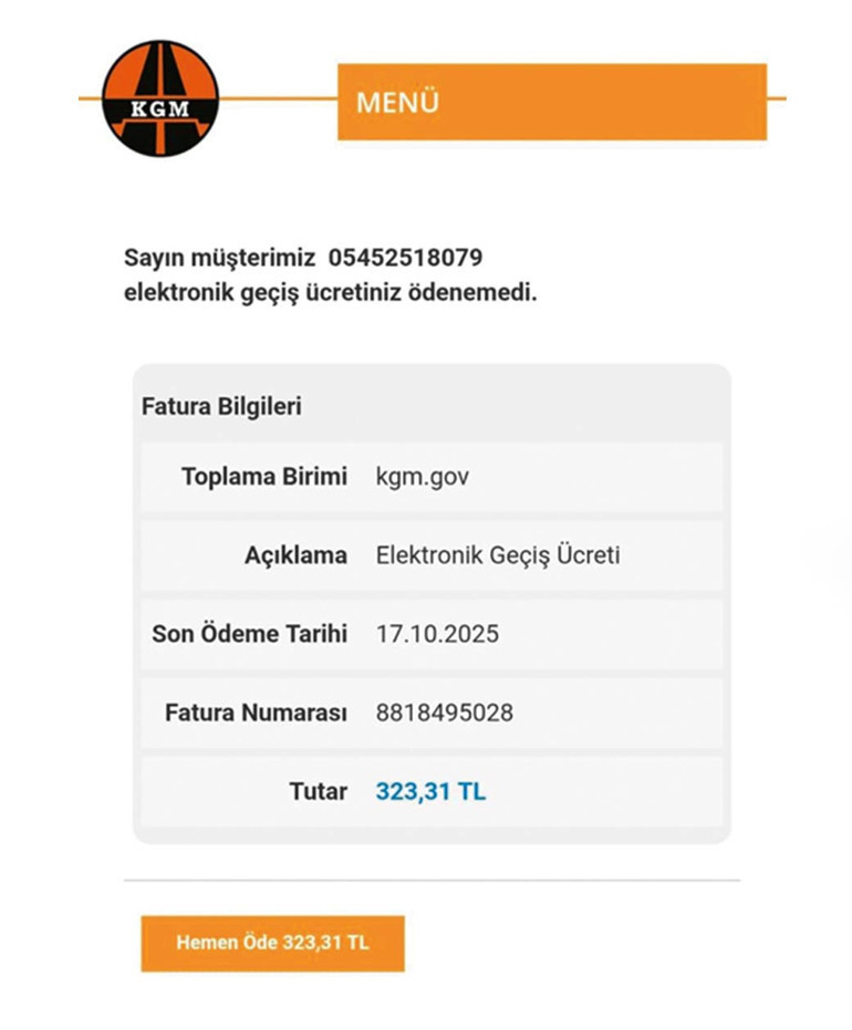 Dikkat sahte siteyle dolandırıyorlar... Araç sahiplerine HGS tuzağı