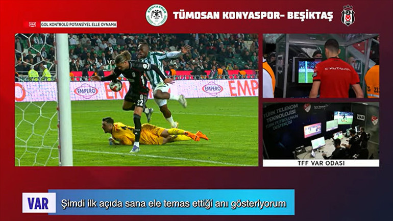 Konyaspor Beşiktaş VAR görüntüsü