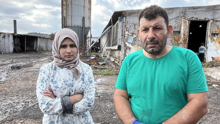 Foça'da sel anından görüntü