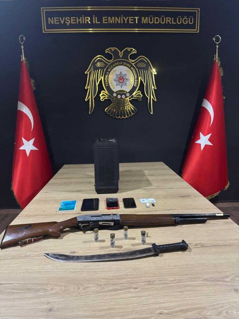 Nevşehir operasyonunda ele geçirilen malzemeler
