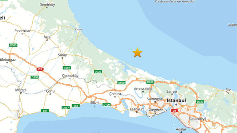 Karadeniz'de deprem