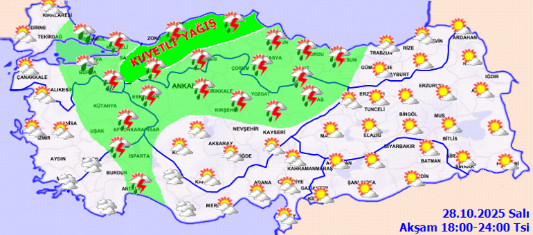 Bölge bölge hava durumu haritası